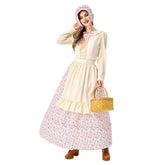 Women Halloween Pastoral Maid Costumes Coffee Pastry Chef Cook Housekeeper Dress Costume - INSWEAR